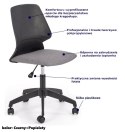 Halmar GRAVITY fotel obrotowy młodzieżowy czarny / popielaty Halmar GRAVITY fotel obrotowy młodzieżowy czarny / popielaty