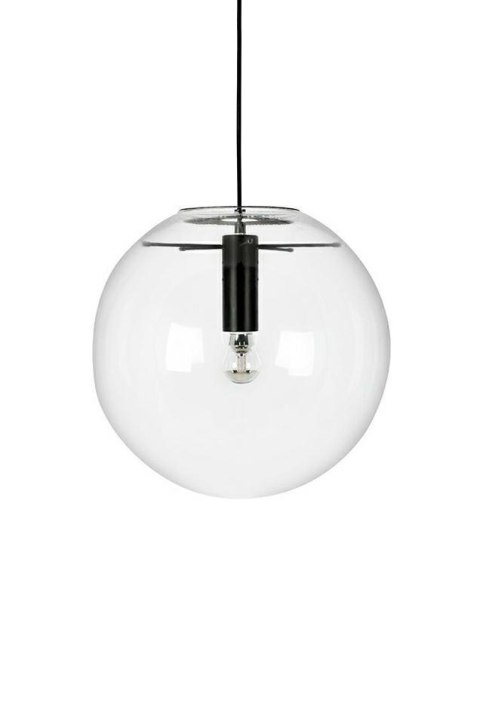 King Home Lampa wisząca sufitowa SANDRA 20 czarna - metal szkło transparentny E27