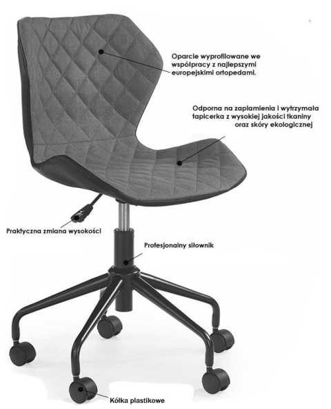 Halmar MATRIX fotel młodzieżowy biały / popielaty Halmar MATRIX fotel młodzieżowy biały / popielaty