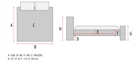 SIGNAL ŁÓŻKO ANKARA 90X200 CZARNY SIGNAL ŁÓŻKO ANKARA 90X200 CZARNY