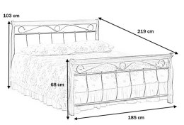 SIGNAL ŁÓŻKO DO SYPIALNI VENECJA 180X200 DREWNO ANTYCZNA CZEREŚNIA/CZARNY METAL ZE STELAŻEM