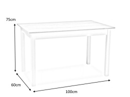 SIGNAL STÓŁ ADAM PROSTOKĄTNY Biały Mat 100x60 blat płyta laminowana stelaż MDF