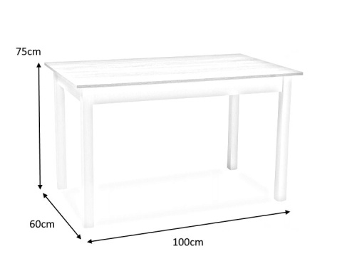 SIGNAL STÓŁ ADAM PROSTOKĄTNY Biały Mat 100x60 blat płyta laminowana stelaż MDF SIGNAL STÓŁ ADAM PROSTOKĄTNY Biały Mat 100x60 blat płyta laminowana stelaż MDF