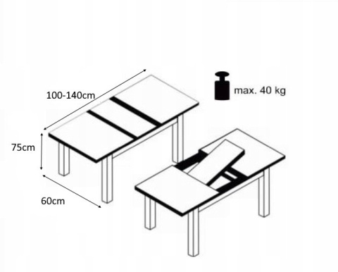 SIGNAL STÓŁ HORACY ANTRACYT / BIAŁY MAT 100(140)x60 PROSTOKĄTNY ROZKŁADANY BLAT PŁYTA LAMINOWANA STELAŻ MDF SIGNAL STÓŁ HORACY ANTRACYT / BIAŁY MAT 100(140)x60 PROSTOKĄTNY ROZKŁADANY BLAT PŁYTA LAMINOWANA STELAŻ MDF