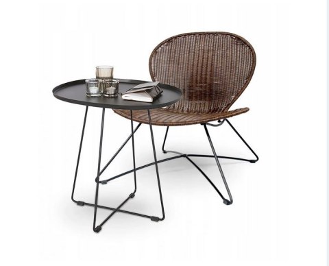 Halmar TROY fotel l wypoczynkowy brązowy materiał: stal malowana proszkowo / rattan syntetyczny Halmar TROY fotel l wypoczynkowy brązowy materiał: stal malowana proszkowo / rattan syntetyczny
