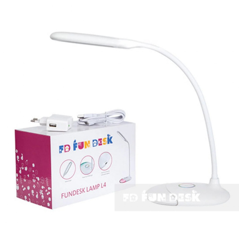 Fun Desk Lampka biała biurkowa LED L4 RGB + USB Fun Desk Lampka biała biurkowa LED L4 RGB + USB