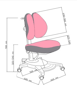 Fun Desk Ortopedyczne Pittore Pink krzesło obrotowe fotel biurka ortopedyczny