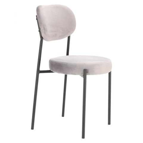 KRZESŁO SZARE tapicerowane Camile Velvet Intesi NOGI METAL malowany proszkowo CZARNE do jadalni restauracji recepcji KRZESŁO SZARE tapicerowane Camile Velvet Intesi NOGI METAL malowany proszkowo CZARNE do jadalni restauracji recepcji