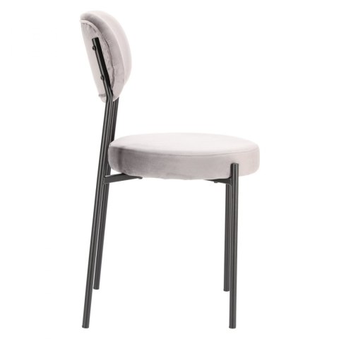 KRZESŁO SZARE tapicerowane Camile Velvet Intesi NOGI METAL malowany proszkowo CZARNE do jadalni restauracji recepcji KRZESŁO SZARE tapicerowane Camile Velvet Intesi NOGI METAL malowany proszkowo CZARNE do jadalni restauracji recepcji