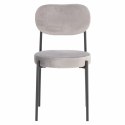 KRZESŁO SZARE tapicerowane Camile Velvet Intesi NOGI METAL malowany proszkowo CZARNE do jadalni restauracji recepcji KRZESŁO SZARE tapicerowane Camile Velvet Intesi NOGI METAL malowany proszkowo CZARNE do jadalni restauracji recepcji