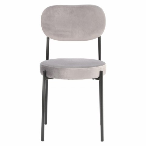 KRZESŁO SZARE tapicerowane Camile Velvet Intesi NOGI METAL malowany proszkowo CZARNE do jadalni restauracji recepcji KRZESŁO SZARE tapicerowane Camile Velvet Intesi NOGI METAL malowany proszkowo CZARNE do jadalni restauracji recepcji