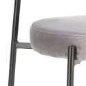 KRZESŁO SZARE tapicerowane Camile Velvet Intesi NOGI METAL malowany proszkowo CZARNE do jadalni restauracji recepcji KRZESŁO SZARE tapicerowane Camile Velvet Intesi NOGI METAL malowany proszkowo CZARNE do jadalni restauracji recepcji