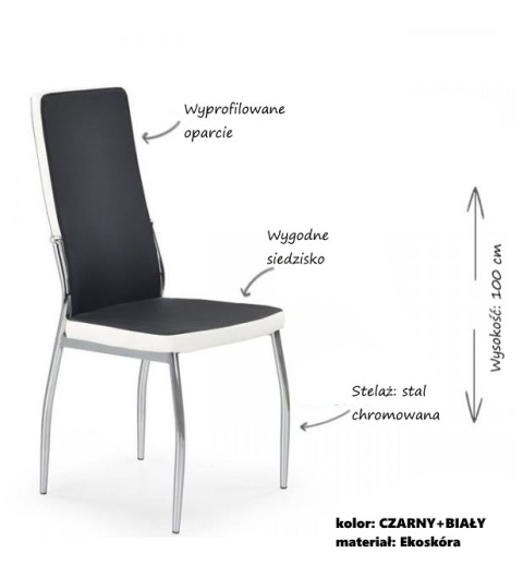 Halmar K210 krzesło czarny / biały Halmar K210 krzesło czarny / biały
