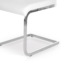 Halmar K250 krzesło na płozach ekoskóra biały/chrom