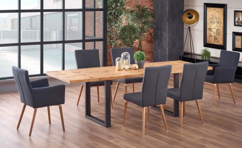 Halmar K274 krzesło z podłkietnikami ciemny popiel materiał: tkanina / drewno lite Halmar K274 krzesło z podłkietnikami ciemny popiel materiał: tkanina / drewno lite