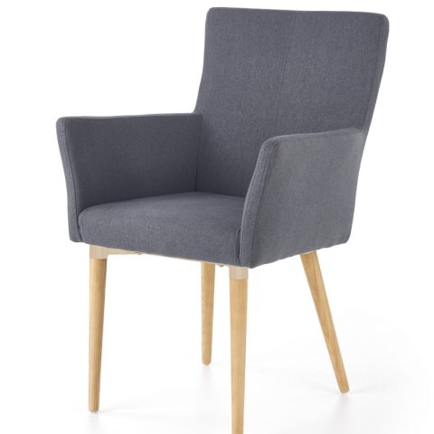 Halmar K274 krzesło z podłkietnikami ciemny popiel materiał: tkanina / drewno lite Halmar K274 krzesło z podłkietnikami ciemny popiel materiał: tkanina / drewno lite
