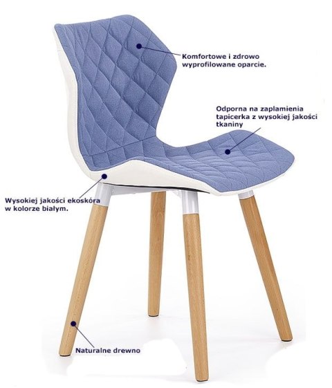 Halmar K277 krzesło biało / niebieskie Halmar K277 krzesło biało / niebieskie