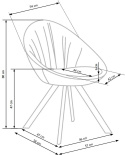 Halmar K358 krzesło popiel/czarne tkanina+metal Halmar K358 krzesło popiel/czarne tkanina+metal