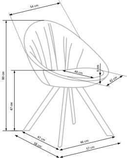 Halmar K358 krzesło popiel/czarne tkanina+metal