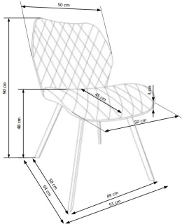 Halmar K360 krzesło do jadalni pikowane beżowe/czarne tkanina/metal