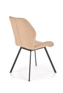Halmar K360 krzesło do jadalni pikowane beżowe/czarne tkanina/metal