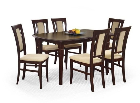 Halmar KONRAD krzesło ciemny orzech / tap: Torent Beige Halmar KONRAD krzesło ciemny orzech / tap: Torent Beige