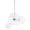 King Home Lampa wisząca CAPRI 4 -LED polerowane chromowane aluminium kuliste klosze szkło transparentny przypomina bańki mydlane King Home Lampa wisząca CAPRI 4 -LED polerowane chromowane aluminium kuliste klosze szkło transparentny przypomina bańki mydlane