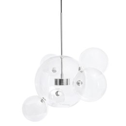 King Home Lampa wisząca CAPRI 6 chrom - LED aluminium szkło bezbarwny kształt - bańki mydlane