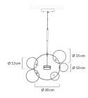 King Home Lampa wisząca CAPRI 6 chrom - LED aluminium szkło bezbarwny kształt - bańki mydlane King Home Lampa wisząca CAPRI 6 chrom - LED aluminium szkło bezbarwny kształt - bańki mydlane