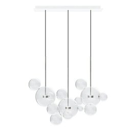 King Home Lampa wisząca LED CAPRI LINE 3 chrom - LED chromowane aluminium kuliste klosze szkło bezbarwny - bańki mydlane