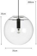 King Home Lampa wisząca SANDRA 35 miedziana - szkło, metal King Home Lampa wisząca SANDRA 35 miedziana - szkło, metal