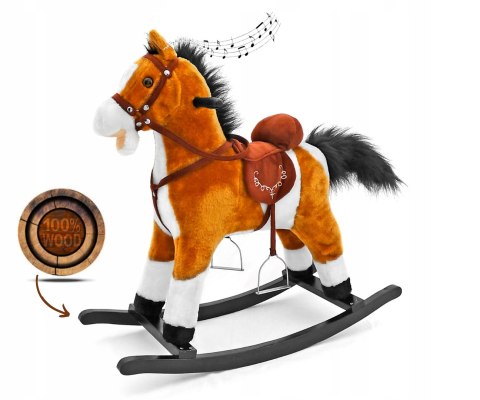 Milly Mally Koń Konik na biegunach Mustang jasny brąz rusza pyskiem i ogonem interaktywne uszko 18m+ Milly Mally Koń Konik na biegunach Mustang jasny brąz rusza pyskiem i ogonem interaktywne uszko 18m+