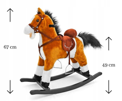 Milly Mally Koń Konik na biegunach Mustang jasny brąz rusza pyskiem i ogonem interaktywne uszko 18m+ Milly Mally Koń Konik na biegunach Mustang jasny brąz rusza pyskiem i ogonem interaktywne uszko 18m+