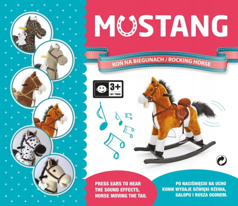 Milly Mally Koń Konik na biegunach Mustang jasny brąz rusza pyskiem i ogonem interaktywne uszko 18m+ Milly Mally Koń Konik na biegunach Mustang jasny brąz rusza pyskiem i ogonem interaktywne uszko 18m+