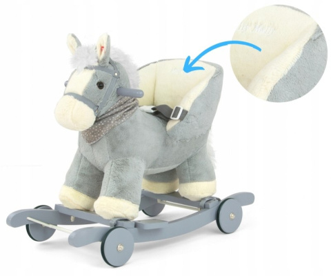 Milly Mally Koń Konik na biegunach lub kółkach Polly Gray Szary interaktywne uszka regulowane pasy kantar 12 m+ Milly Mally Koń Konik na biegunach lub kółkach Polly Gray Szary interaktywne uszka regulowane pasy kantar 12 m+