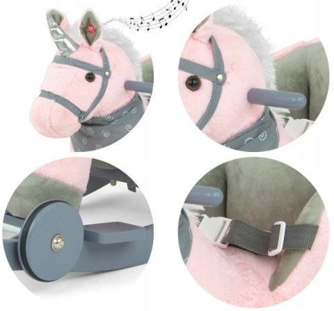 Milly Mally Koń Konik na biegunach lub kółkach Polly Pink Różowy interaktywne uszka regulowane pasy kantar 12 m+ Milly Mally Koń Konik na biegunach lub kółkach Polly Pink Różowy interaktywne uszka regulowane pasy kantar 12 m+