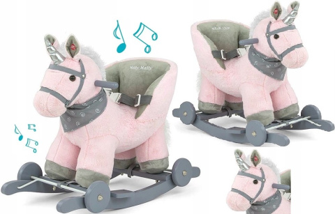 Milly Mally Koń Konik na biegunach lub kółkach Polly Pink Różowy interaktywne uszka regulowane pasy kantar 12 m+ Milly Mally Koń Konik na biegunach lub kółkach Polly Pink Różowy interaktywne uszka regulowane pasy kantar 12 m+
