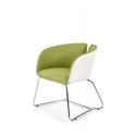 Halmar PIVOT fotel biało-zielony tkanina+ekoskóra 150kg
