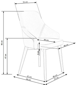 Halmar TOLEDO 2 krzesło grafitowy / tap. Solo 265 (szary)