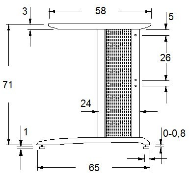 STELAŻ BIURKA nogi noga metalowa CD-A - Aluminium STELAŻ BIURKA nogi noga metalowa CD-A - Aluminium