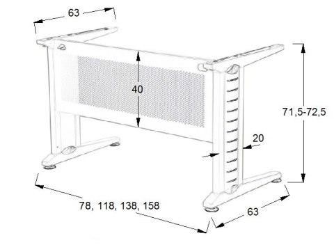 STELAŻ BIURKA CK - Aluminium nogi noga metalowa STELAŻ BIURKA CK - Aluminium nogi noga metalowa
