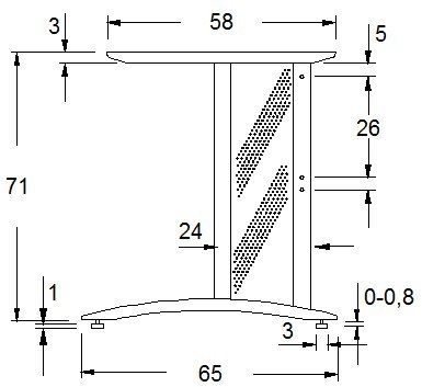 STELAŻ BIURKA CM - Aluminium noga nogi metalowe STELAŻ BIURKA CM - Aluminium noga nogi metalowe