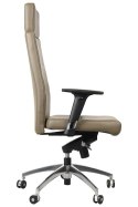 Fotel obrotowy GN-102 BEŻ-SZARY - krzesło biurowe do biurka - TILT, ZAGŁÓWEK