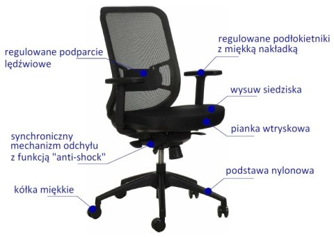 Fotel obrotowy GN-310 SZARY - krzesło biurowe do biurka - TILT Fotel obrotowy GN-310 SZARY - krzesło biurowe do biurka - TILT