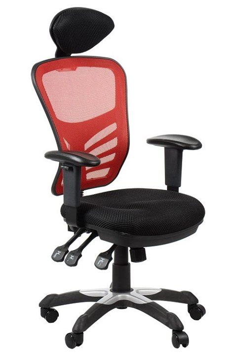 Fotel obrotowy HG-0001H CZERWONY - krzesło biurowe do biurka - TILT, ZAGŁÓWEK Fotel obrotowy HG-0001H CZERWONY - krzesło biurowe do biurka - TILT, ZAGŁÓWEK