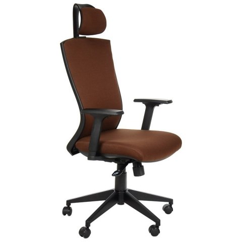 Fotel obrotowy HG-0004F BRĄZ - krzesło biurowe do biurka - TILT, ZAGŁÓWEK Fotel obrotowy HG-0004F BRĄZ - krzesło biurowe do biurka - TILT, ZAGŁÓWEK