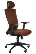 Fotel obrotowy HG-0004F BRĄZ - krzesło biurowe do biurka - TILT, ZAGŁÓWEK Fotel obrotowy HG-0004F BRĄZ - krzesło biurowe do biurka - TILT, ZAGŁÓWEK