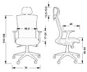 Fotel obrotowy HG-0004F BRĄZ - krzesło biurowe do biurka - TILT, ZAGŁÓWEK