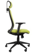 Fotel obrotowy HG-0004F ZIELONY - krzesło biurowe do biurka - TILT, ZAGŁÓWEK
