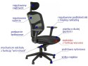 Fotel obrotowy HN-5038 CZARNY - krzesło biurowe do biurka - TILT, ZAGŁÓWEK